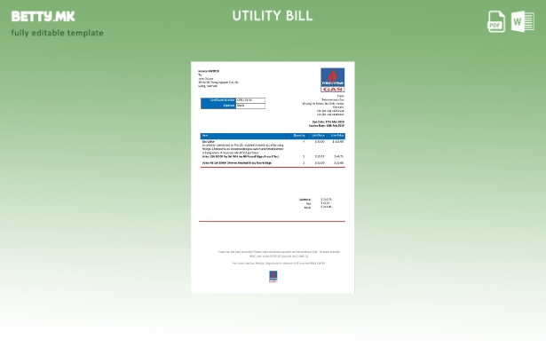 модерен стил Виетнам Петровиетнам Шаблон за збор за сметка за комунални услуги з